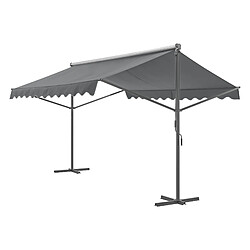 Store banne autoportant Selenizza à double pente 300 x 300 x 260 cm gris foncé [pro.tec]