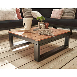 Avis Bestmobilier Salome - salon bas de jardin 5 places + table - modulable - bois, métal et coussins noirs