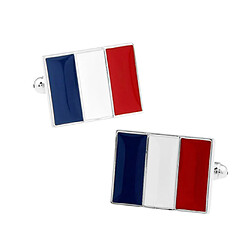 Boutons de Manchette Motif de Drapeau de la France Rectangle Mariage Bijoux Pour Homme Boutons de manchette de chemise