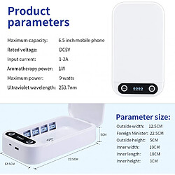 Alpexe Nettoyant Désinfectant Multifonction pour Téléphone Boîte Stérilisation UV avec Chargeur USB, Stérilisateur Portable Aromathérap