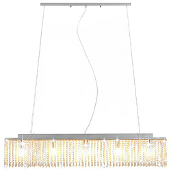 Avis vidaXL Plafonnier avec perles de cristal Argenté 104 cm E14