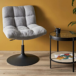 The Home Deco Factory Fauteuil pivotant en tissu Anton Gris clair.