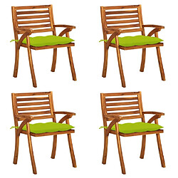 Maison Chic Lot de 4 Chaises de jardin avec coussins | chaises d'extérieur | Fauteuil Relax Bois de teck solide -GKD69921