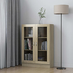 vidaXL Armoire à vitrine Chêne sonoma 82,5x30,5x115 cm Bois ingénierie