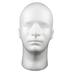 10 Pièces Homme Mousse Mannequin Tête Modèle Chapeau Perruque Spectacle Présentoir Blanc pas cher