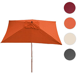 Mendler Parasol en bois, parasol de jardin Florida, parasol de marché, rectangulaire 2x3m ~ terre cuite