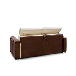 Acheter Inside 75 Canapé convertible EXPRESS CANBERRA 160cm matelas 16cm bicolore microfibre crème et marron