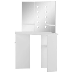 Acheter Helloshop26 Coiffeuse d'angle table de maquillage lumière led 111 x 54 x 141,5 cm blanc clair 02_0006335