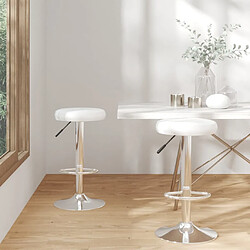 vidaXL Tabourets de bar lot de 2 Blanc Similicuir