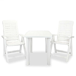 Maison Chic Mobilier de bistro et chaises de jardin 3 pcs Plastique Blanc -GKD235224