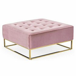 Paris Prix Pouf Carré en Velours Lakota 90cm Rose 