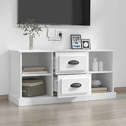 Avis Maison Chic Meuble TV scandinave - Banc TV pour salon blanc 99,5x35,5x48 cm bois d'ingénierie -MN87195