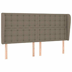 Maison Chic Tête de lit scandinave avec oreilles,meuble de chambre Taupe 163x23x118/128 cm Tissu -MN53503