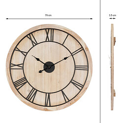 Acheter Ecd Germany Horloge murale vintage ronde en bois MDF horloge décorative pour salon Ø76 cm