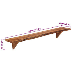 vidaXL Étagères murales 2 pcs 110x20x18 cm bois massif d'acacia pas cher