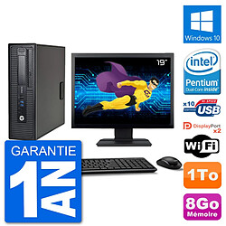 PC HP EliteDesk 800 G1 Ecran 19" Intel G3220 RAM 8Go Disque 1To Windows 10 Wifi 