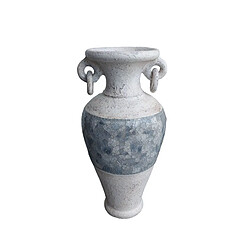 Vase Romimex Blanc Gris Terre cuite 28 x 60 x 28 cm Avec des poignées