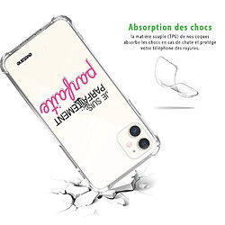 Avis Coque iPhone 11 anti-choc souple avec angles renforcés transparente Je suis parfaitement parfaite Evetane