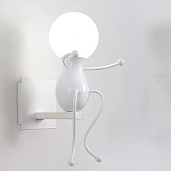 Stoex Applique Murale Interieur E27 Créatifs Petit Gens Fer Lampe de Mur pour Bar Chambre à Coucher Cuisine Restaurant Café Couloir, Applique Murale Interieur E27 Créatifs Petit Gens Fer Lampe de Mur pour Bar Chambre à Coucher Cuisine Restaurant Café Couloir,Blanc