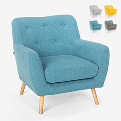 LE ROI DU RELAX Chaise longue design moderne de style nordique en bois et tissu Modesto | Couleur: Bleu 