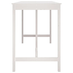 Avis vidaXL Table de bar Blanc 180x80x110 cm Bois massif de pin