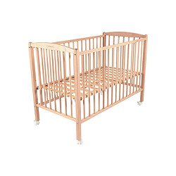 Combelle Lit Arthur 70x140 avec roulettes Vernis Naturel 