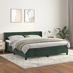 vidaXL Sommier à lattes de lit et matelas Vert foncé 180x200cm Velours 