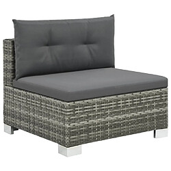 Avis Maison Chic Salon de jardin 10 pcs + coussins - Mobilier/Meubles de jardin - Table et chaises d'extérieur Résine tressée Gris -MN35496