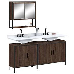 ComfortXL Ensemble De Meubles De Salle De Bain 3 Pièces Chêne Marron