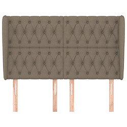 Avis Maison Chic Tête de lit scandinave avec oreilles,meuble de chambre Taupe 163x23x118/128 cm Tissu -MN17428