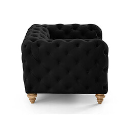 Lisa Design Walter - fauteuil chesterfield en velours - pieds bois