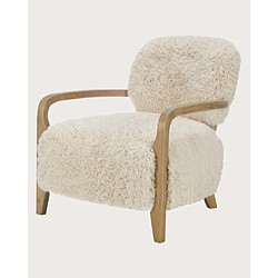 Avis UNIQKA Anna - Fauteuil en bois massif et véritable peau de mouton