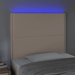 Avis Maison Chic Tête de lit moderne à LED lumineuse pour chambre - Décoration de lit Cappuccino 100x5x118/128 cm Similicuir -MN14095