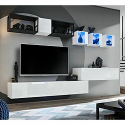 Paris Prix Ensemble Meuble TV Design Switch III 280cm Blanc & Noir 