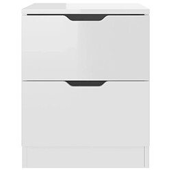 Avis vidaXL Tables de chevet 2pcs Blanc brillant 40x40x50cm bois ingénierie