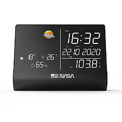 NASA WSP1300 - Station Météo, Enceinte Bluetooth, Ecran LCD 6.4, Fonction Horloge/Calendrier/Radio FM, Livrée avec adaptateur secteur - Noir - Noir