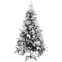 vidaXL Sapin de Noël à flocons de neige et pommes de pin 195 cm PVC/PE