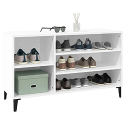 Avis vidaXL Armoire à chaussures Blanc 102x36x60 cm Bois d'ingénierie