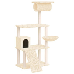 Arbre à chat avec griffoirs,niche pour chat en sisal Crème 131 cm -MN13742