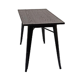 Avis Mendler Table pour salle à manger HWC-H10a, gastronomie, bois d'orme, standards MVG, noir-marron 120x60 cm