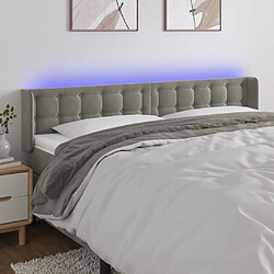 Maison Chic Tête de lit scandinave à LED,meuble de chambre Gris clair 163x16x78/88 cm Velours -MN10222