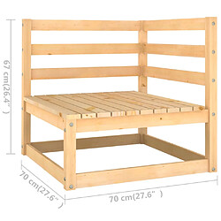 vidaXL Canapé 3 places de jardin avec coussins Bois de pin massif pas cher