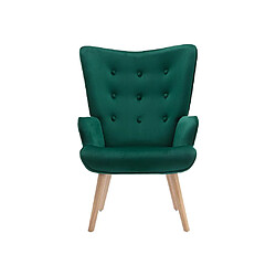 Vente-Unique Fauteuil en velours vert VATELY