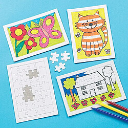 Baker Ross Lot de 6 Puzzles vierges à décorer - Loisirs créatifs pour enfants