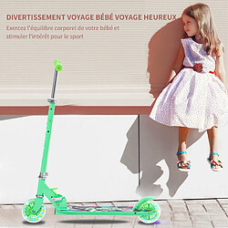 FOXSPORT Trottinettes Enfants, Trottinette Pliable avec Hauteur et Guidons Réglables, Kids Scooter avec Freins Arrière (Vert)