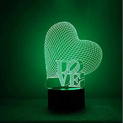 Art Lampe De Table 3D Visual Nightlight Coloré Gradient Cadeau Romantique Usb Led Lampe De Chevet De Chambre Love@Z18529