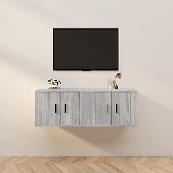 Maison Chic Lot de 2 Meubles TV muraux Banc TV suspendus pour salon sonoma gris 57x34,5x40 cm -MN21730