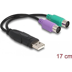 Delock - USB-Adapter - USB (M) zu PS/2 (W) - 17cm - Schwarz (61051) 