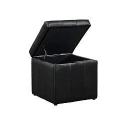 Acheter Vente-Unique Pouf coffre de rangement SERAFINO en simili - Noir