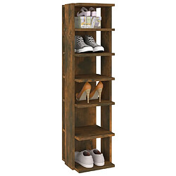 Acheter vidaXL Étagère à chaussures Chêne fumé 27,5x27x102cm Bois d'ingénierie